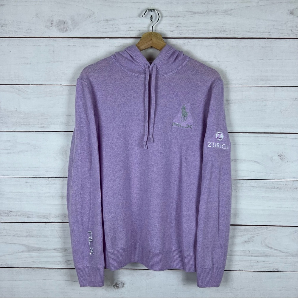 RLX Ralph Lauren Zurich Netjets Golf Cashmere Hooded Sweater Small